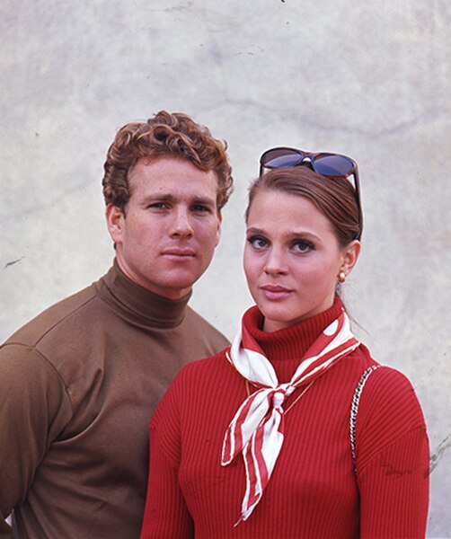 O'Neal and Leigh Taylor-Young in a Peyton Place publicity photo in 1967