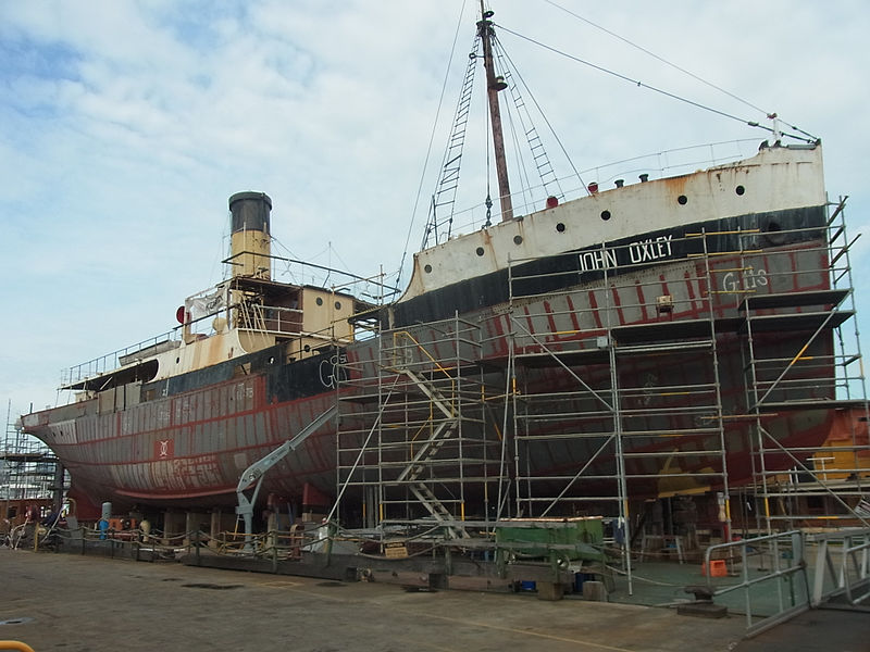 File:SS John Oxley on floating dock in 2013.jpg