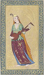 Safavid-style portrait, female musician plays a tar.jpg