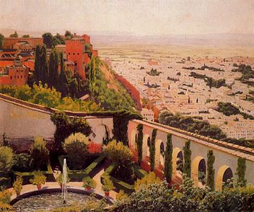 Jardines del Generalife (1898). Museo de Montserrat.