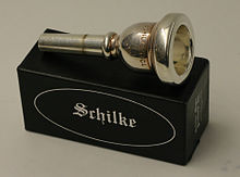 A tenor trombone mouthpiece