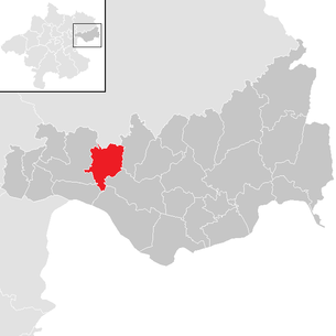 Lage der Gemeinde Schwertberg im Bezirk Perg (anklickbare Karte)