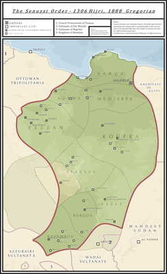 El área de influencia de la orden hacia 1888.