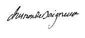 signature de Pierre Bertrand Chesnon de Baigneux