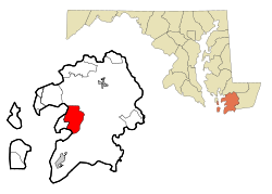 Somerset County Maryland Incorporated and Unincorporated areas Fairmount Highlighted.svg