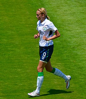 Stephanie Roche is an Irish footballer who plays as a striker for Peamount United of Dublin and the Republic of Ireland women's national football team. Her October 2013 goal in the Women's National League (WNL) for Peamount United was the runner-up for the 2014 FIFA Puskás Award for the best goal of the year.