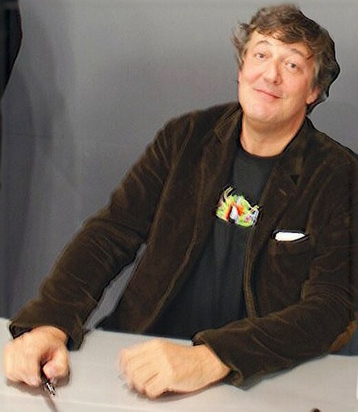 Fry signing autographs at the Apple Store, Regent Street, London in 2009