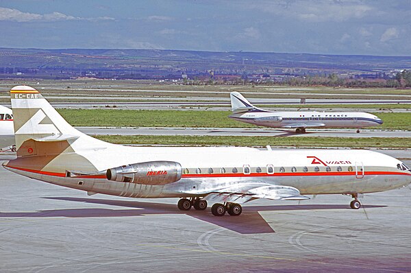 Sud Caravelle 10R of Aviaco at Madrid Barajas Airport in 1973