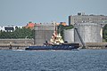 English: Tugboat Svitzer Trym leaving Fredericia harbor.