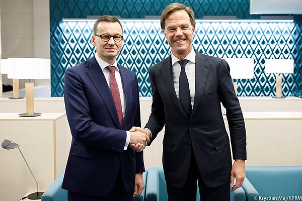 Morawiecki with Dutch Prime Minister Mark Rutte in Katowice, 4 December 2018