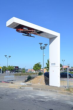 Volvo 7900 Electric Hybrid charging station in Charleroi.