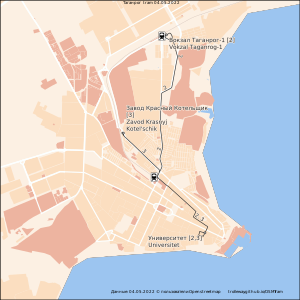 Taganrog tramvay haritası 2022-05.svg