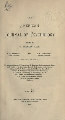 The American Journal of Psychology Volume 15.djvu