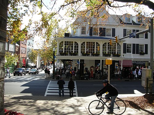Downtown State College was the location of the November 9–10 student protest.