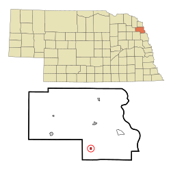 Thurston County Nebraska Incorporated and Unincorporated areas Rosalie Highlighted.svg