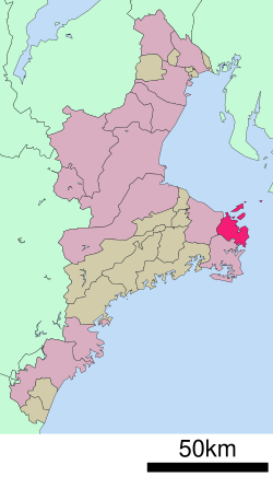 Toban sijainti Mien prefektuurissa