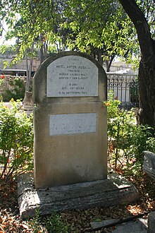 Gravestone of Mikiel Anton Vassalli at Msida Bastion Historic Garden