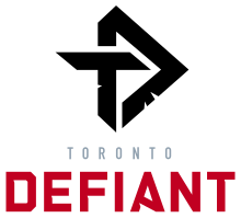 El logotipo de Toronto Defiant muestra la letra T inscrita en la letra D.