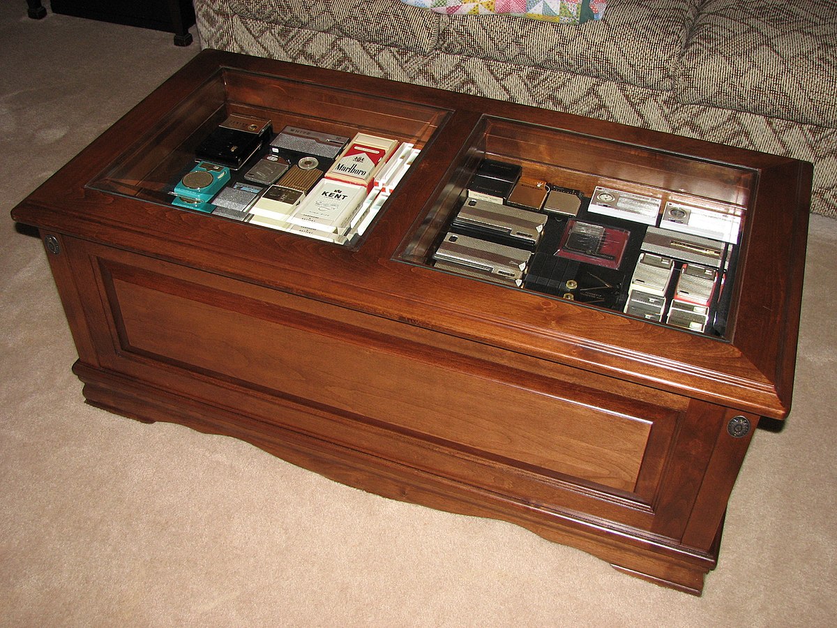 File Transistor Radio Collection Coffee Table Display Cabinet