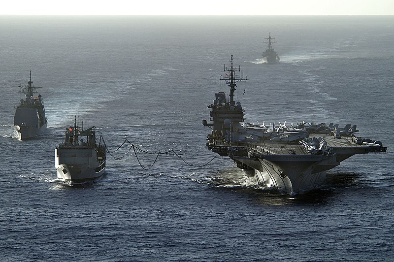 File:US Navy 050614-N-0120R-129 The conventionally powered aircraft carrier USS Kitty Hawk (CV 63) receives fuel during a replenishment at sea from the Royal Australian Navy auxiliary oiler replenishment ship HMAS Success (AOR 304).jpg