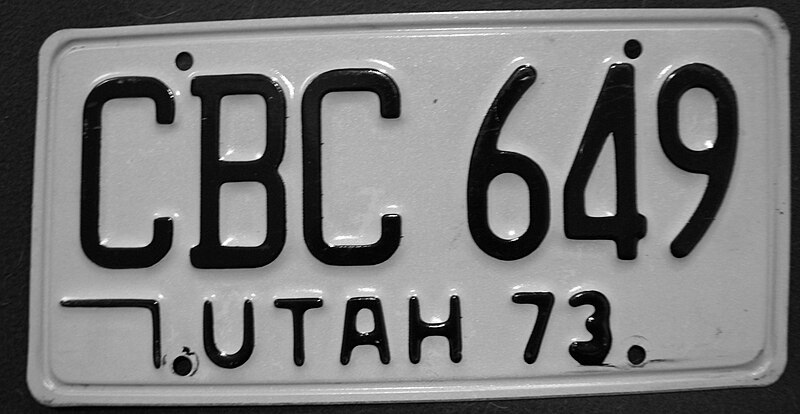 File:Utah 1973 license plate.jpg