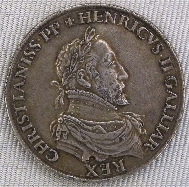 File:Valois, enrico II, pezzo commemorativo in argento dorato, 1558.JPG