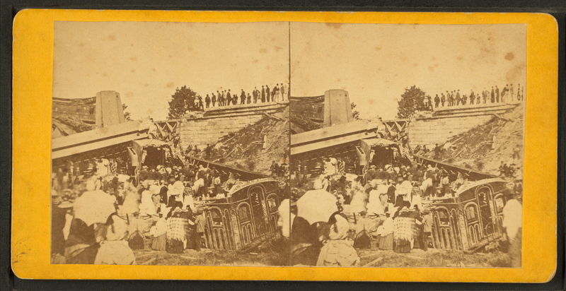 File:View of a train wreck on the Maine Central Railroad that occurred August, 1871, near Bangor, Maine, from Robert N. Dennis collection of stereoscopic views.png