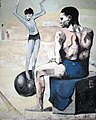 Wandmalerei nach Picasso in einer Fussgängerunterführung unter dem Lenin-Prospekt
