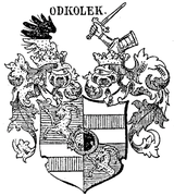 Wappen derer von Odkolek, Ritter und Freiherren von Augezdec bei Johann Siebmacher