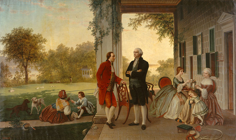 File:Washington and Lafayette at Mount Vernon, 1784 by Rossiter and Mignot, 1859.jpg