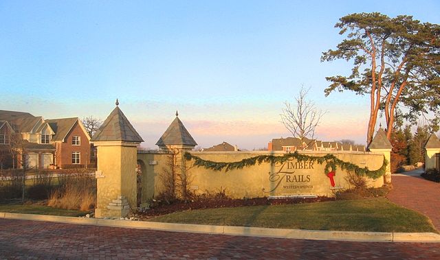 The western entrance of the Timber Trails subdivision: The annexation of the former Timber Trails golf course in 2005 was a contentious issue for this