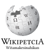 Wikipedia logo displaying the name "Wiki" and its slogan: "The Free Encyclopedia" below it, in Atikamekw