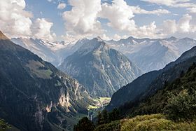 Udsigt over Gaulspitze (i midten).