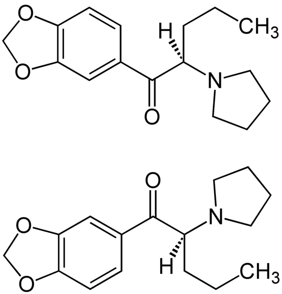 File:(±)-Methylenedioxypyrovalerone Enanitiomers Structural Formulae.png