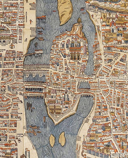 File:Île de la Cité, Île aux Juifs & Îlot de la Gourdaine, Plan de Paris vers 1550.jpg