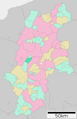 Location of Asahi in Nagano Prefecture