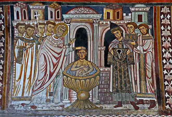 Оглашенные в православии это. Крещение Константина Великого фреска.