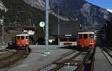 La gare de Sembrancher le 7 novembre 1998.