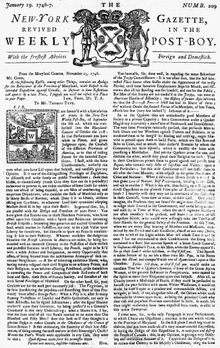 New-York Gazette, Revived in the Weekly Post-Boy, 1747 1747 New-York Gazette, Revived in the Weekly Post-Boy Jan19.png