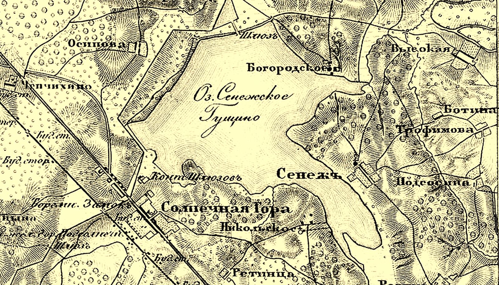 Топографическая карта московской губернии 1860 года