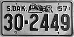 1957 South Dakota license plate.JPG
