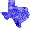 1966 Texas gubernatorial election results map by county.svg