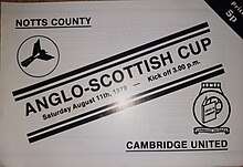 Programme for the 1979-80 Anglo-Scottish Cup Group C tie between Notts County and Cambridge United 1979-80 Anglo-Scottish Cup match day programme.jpg