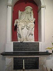 Monument to Bacon at his burial place, St Michael's Church in St Albans