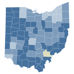 2004 Ohio State Issue 1 results map by county.svg