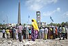 People watching a performance during the Eid Al Fitr