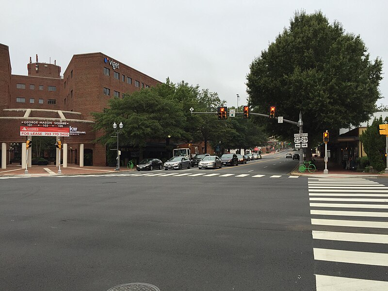 File:2016-10-06 08 56 42 View west along Virginia State Route 7 (Broad Street) at U.S. Route 29 and Virginia State Route 237 (Washington Street) in Falls Church, Virginia.jpg