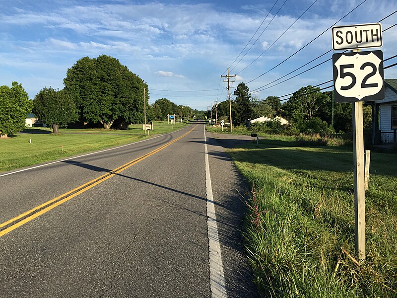 File:2017-06-25 19 37 51 View south along U.S. Route 52 (Main Street) at Spruce Hollow Lane in Hillsville, Carroll County, Virginia.jpg