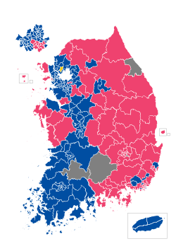 2020 South Korean election constituency results.svg