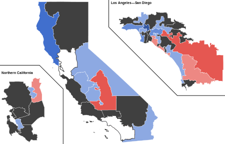2022 California State Senate election victor percentage.svg
